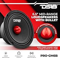 Vista 2 de DS18 PRO-GM6B - Altavoz de 6.5 pulgadas, rango medio, bala de aluminio roja, 480 W máximo, 140 W RMS, 8 ohmios, altavoces de puerta de audio de alta