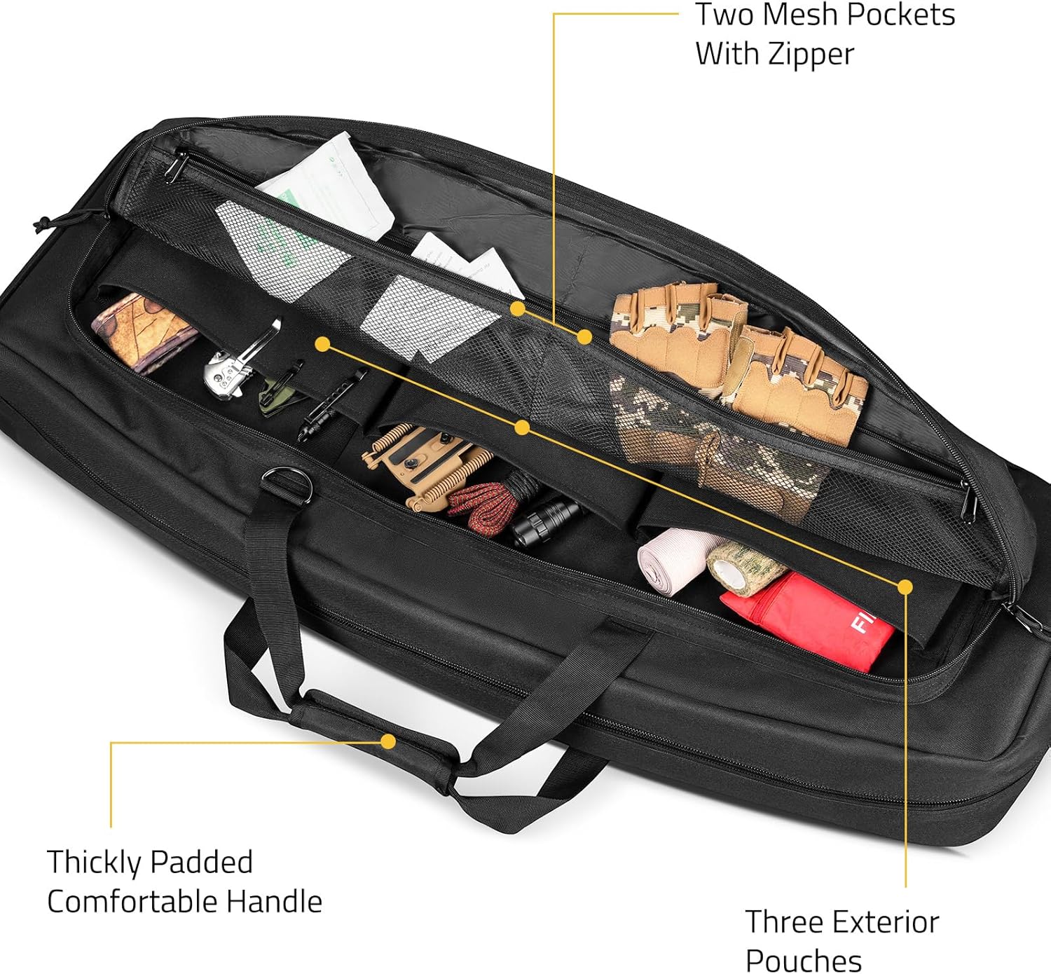 CVLIFE 30" 36" Soft Rifle Case Gun Bag Ar Pistol Case, Rifle Bag Gun Case Sbr Case for Double Rifle Shotgun, with Lockable Zipper for Outdoor Hunting Shooting Range
