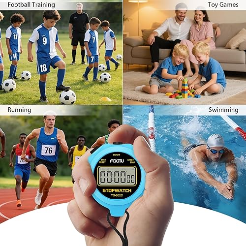Miniatura 7 de FCXJTU Digital Simple Stopwatch Timer, No Bells, No Alarm, Simple Basic Operation, Silent, Clear Display, ON/Off, Large Display for Swimming Running