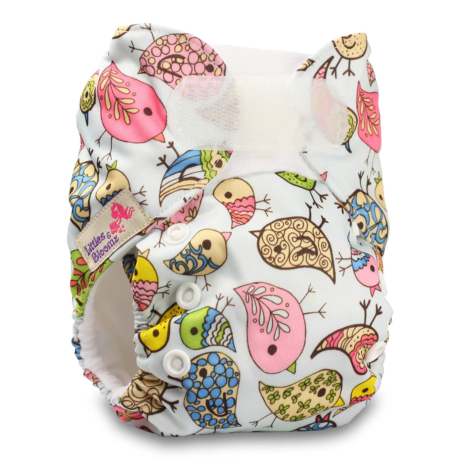 Littles & Bloomz, Newborn and Premature Reusable Pocket Cloth Nappy Pocket Diaper, 1 Newborn Nappy, 2 Newborn Microfibre Inserts, Design 23