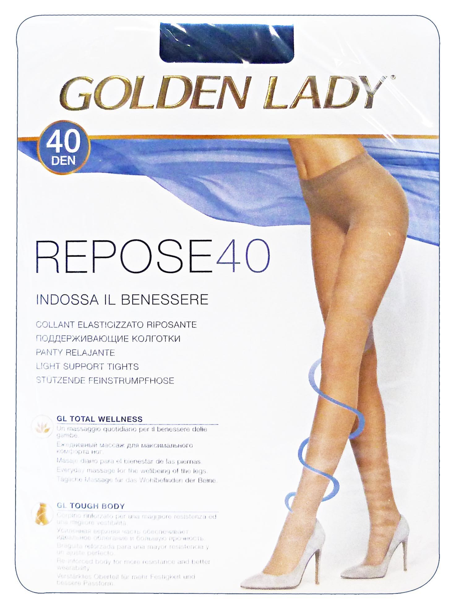 GOLDEN LADY Repose Set 10 GOLDEN LADY Repose Strumpfhose 40 DEN rauchgrau Größe IV 36g