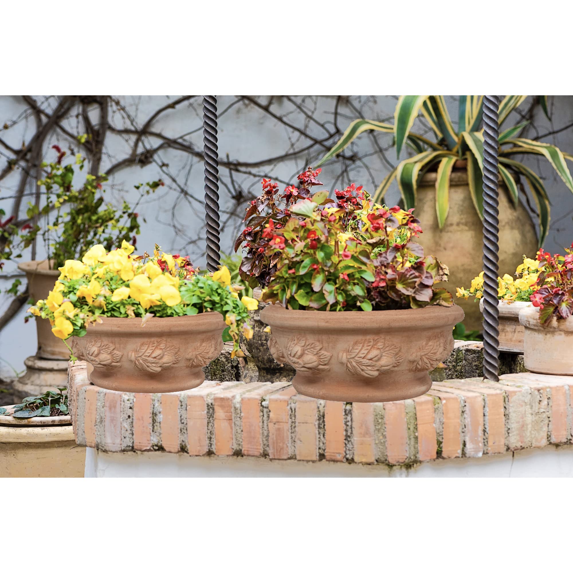 Biscottini Vaso in terracotta artigianale | vaso terracotta 50x23x50 cm | Vaso per esterno