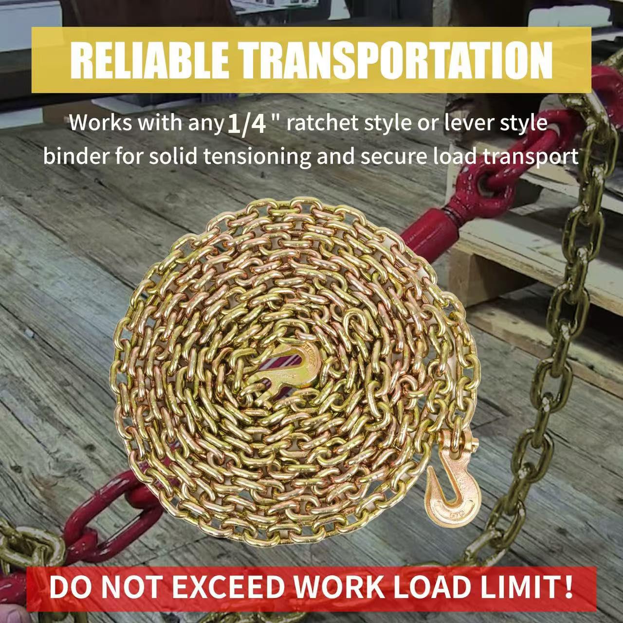 Heavy Duty Chain G80 Transport Strapping Chain 1/4