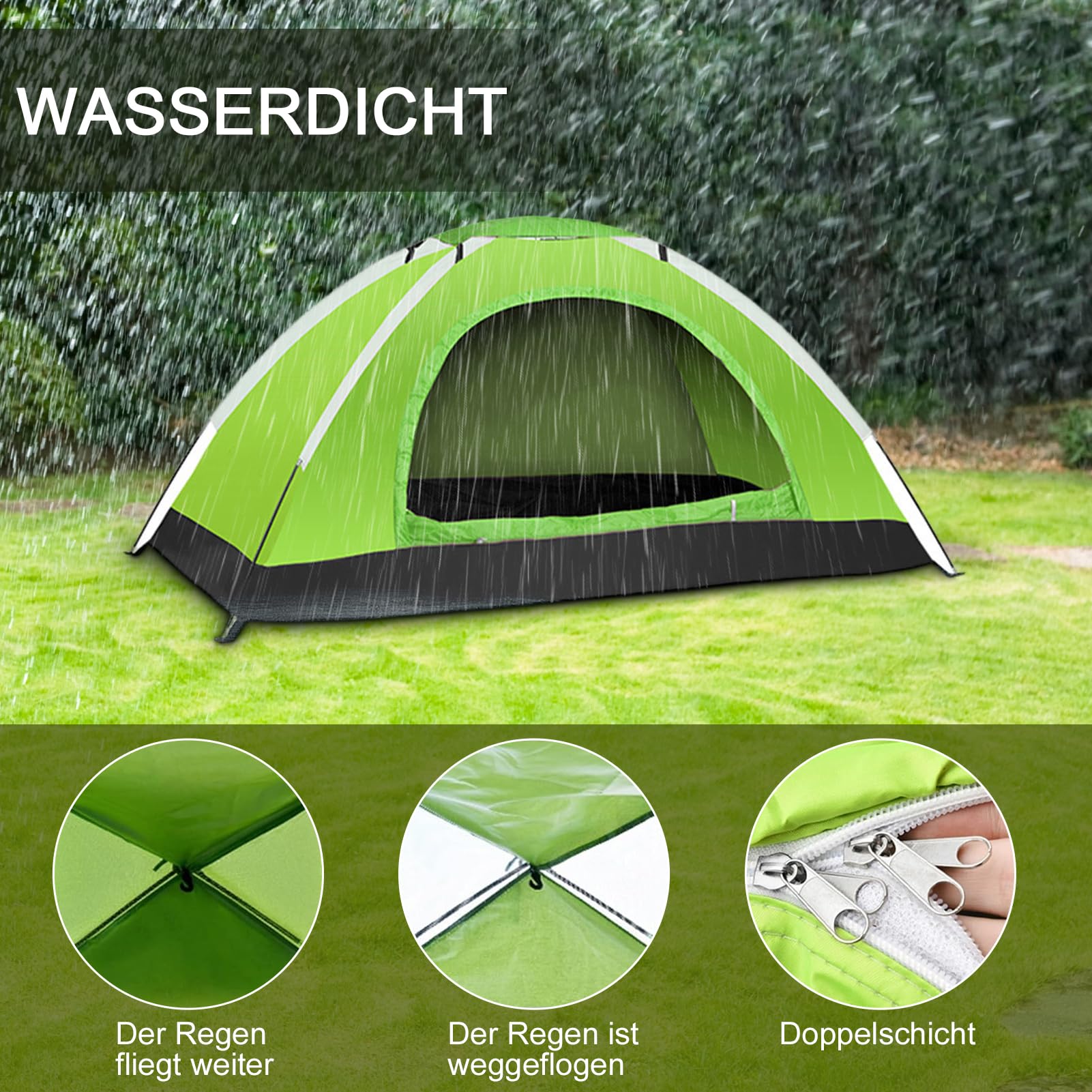 Tenda da campeggio ultraleggera, tessuto Oxford 210D, impermeabile, con borsa per il trasporto, impermeabile e facile da installare per viaggi e escursioni