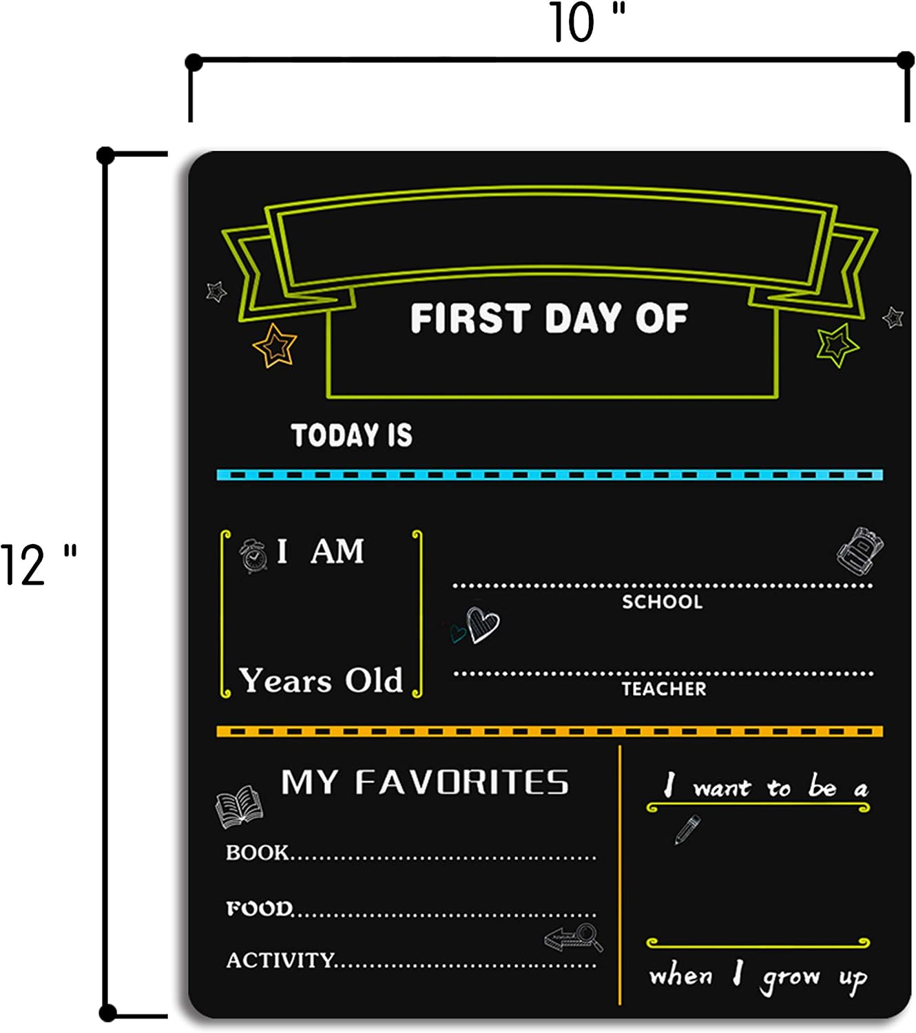 First Day and Last Day School Chalkboard - Back to School Sign 1st Day School Stats Photo Prop