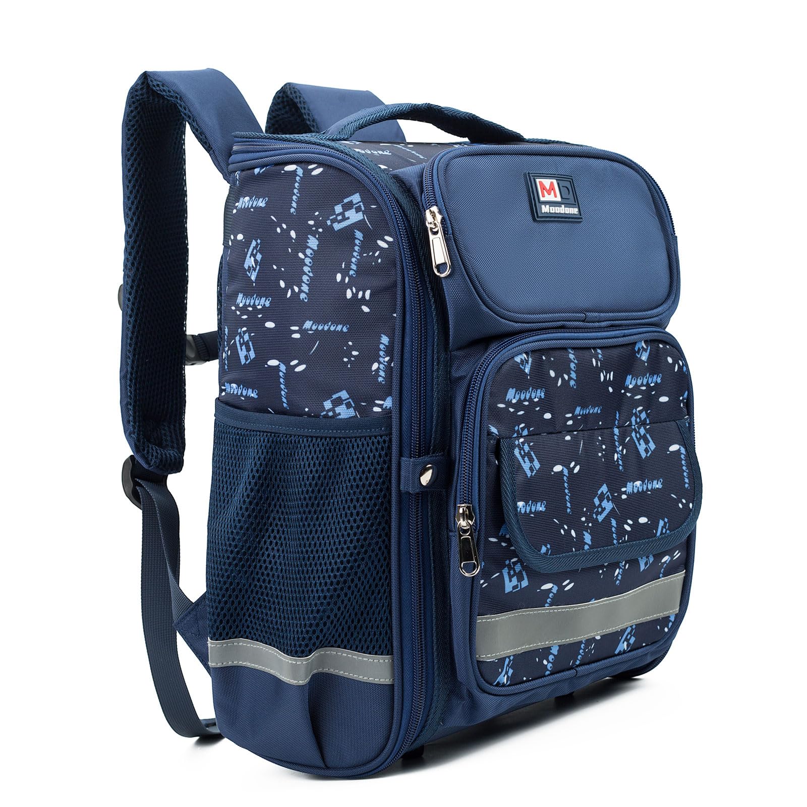 MOODONE Kids Backpack for Boys 15 Inch Cute School Bag with Multiple Compartments, Padded Back