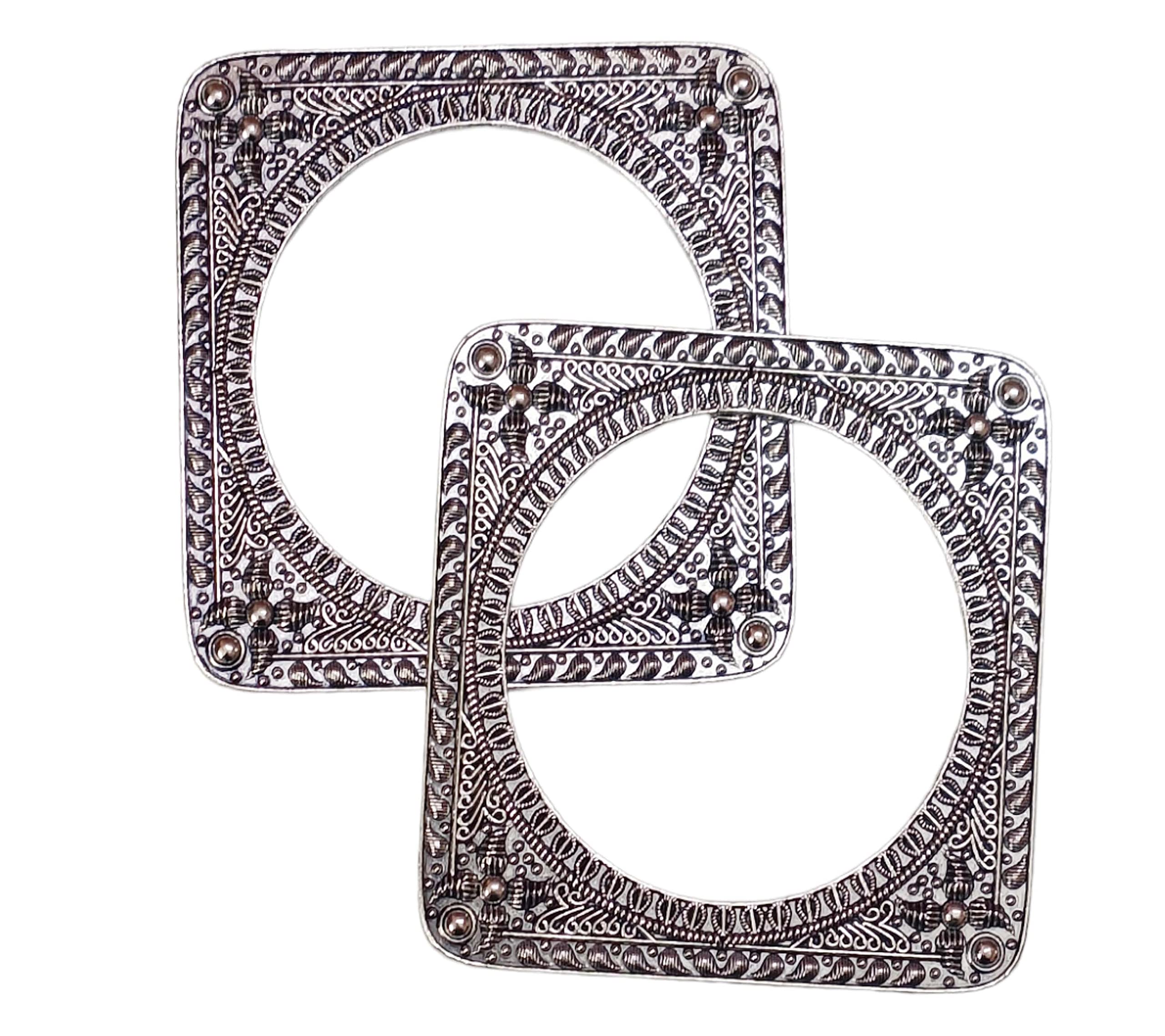 Paninaro Lookalike Handmade German Silver Oxidised Bangle Set Kadaa for Women (B0BSGVF96N) Amazon Price History, Amazon Price Tracker