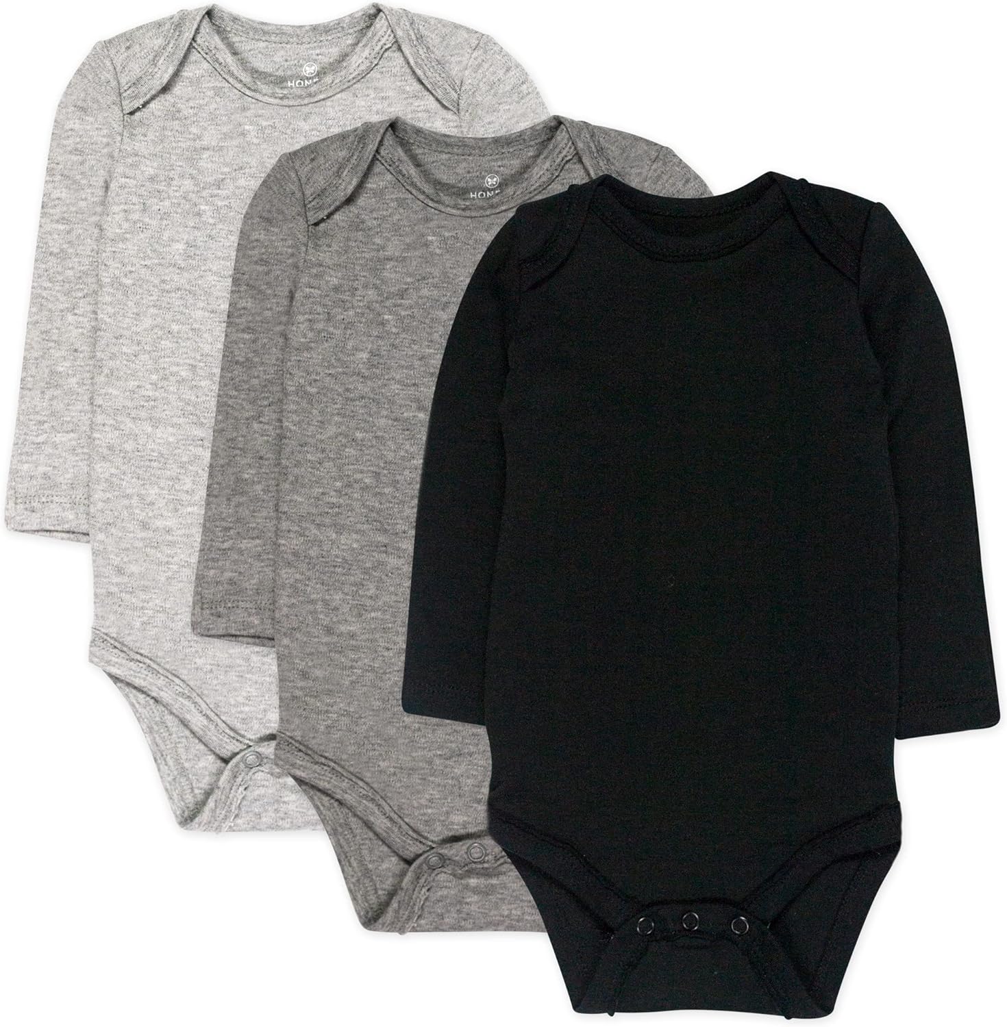 3-Pack Organic Cotton Long Sleeve Bodysuits , Honey Kisses