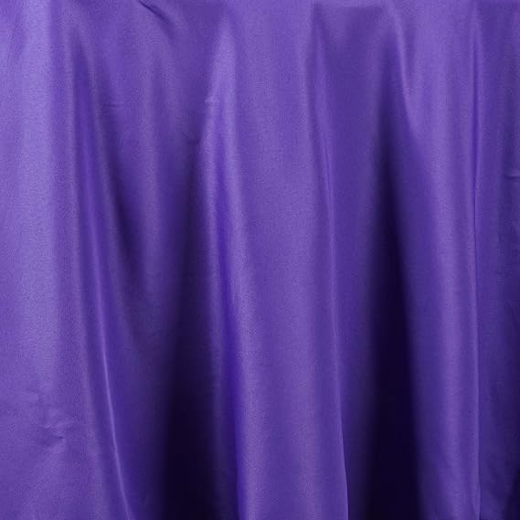 TABLECLOTHSFACTORY 132 Inch Purple Round Tablecloth - Linens Polyester Table Cloth, Stain and Wrinkle Resistant Washable Table Cover for Wedding, Party, Banquet, and Restaurant