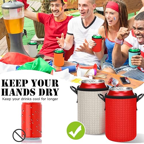 Miniatura 3 de 7 fundas para latas estándar de 12 onzas con correa para el hombro, soporte de cerveza delgado aislado, soporte de cerveza de neopreno