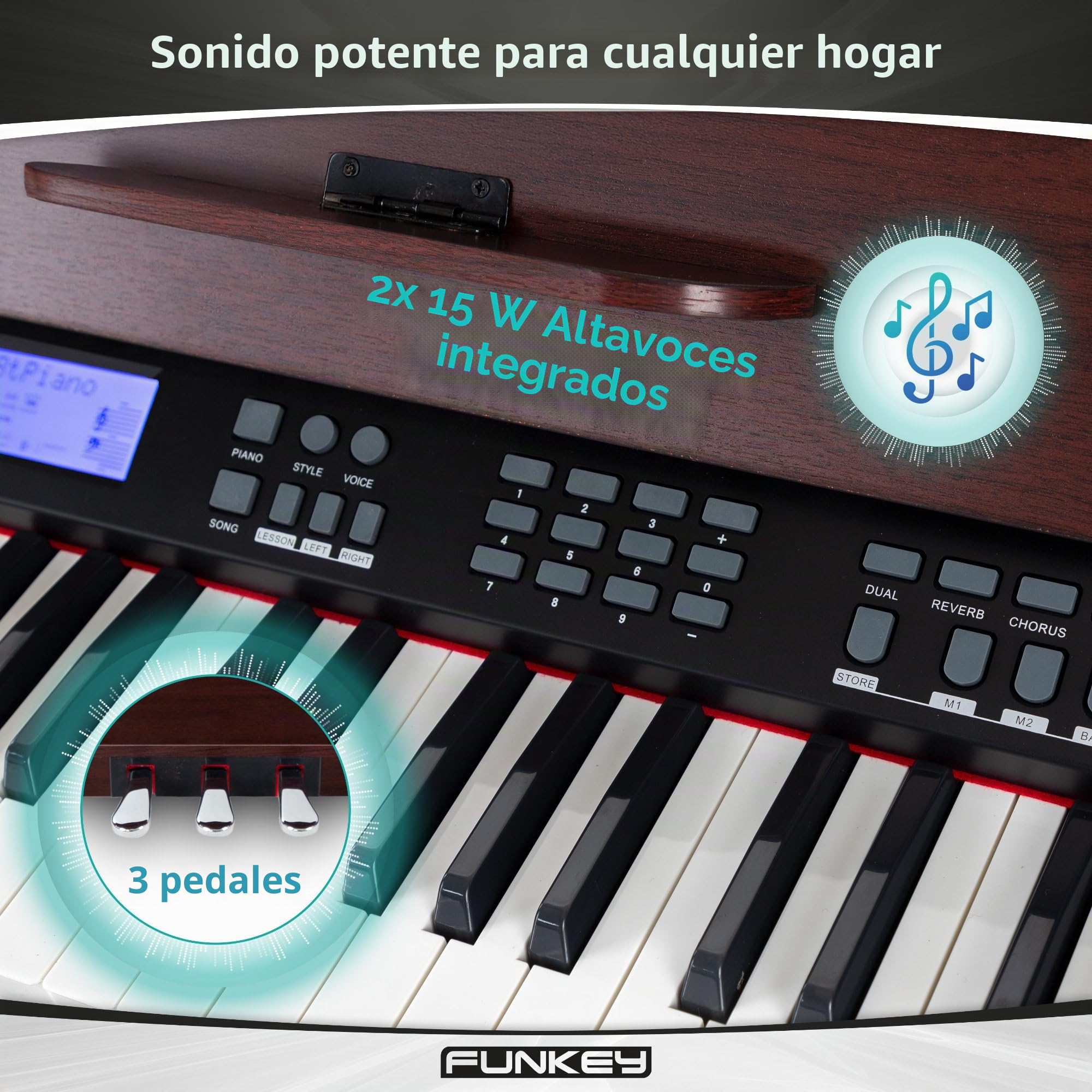FunKey DP-88 II piano digital marrón