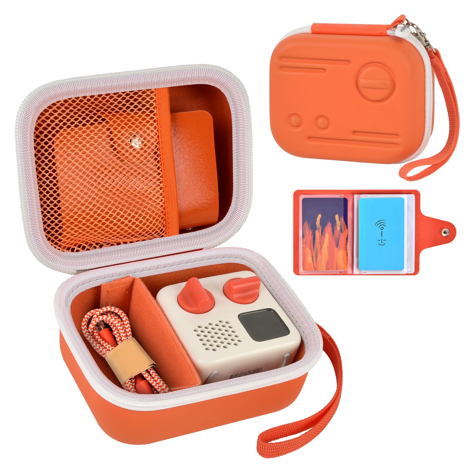 Case Compatible with Yoto Mini (2024 Edition) Kids Screen-Free Bluetooth Audio Player & Card Storage Holder for up to 24 Cards-Orange