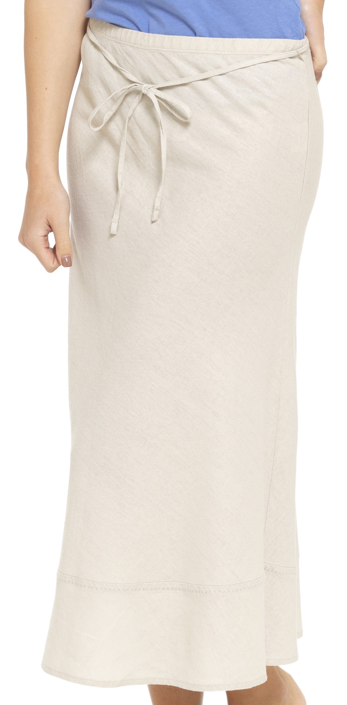 Tom Franks Linen Blend Bias Cut Skirt Stone 14
