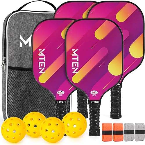 Miniatura 39 de Pickleball Paddles, USAPA Approved Fiberglass Surface Pickleball Set with Pickleball Rackets, Pickleball Paddles Set ​for Men Women negro*2,Negro
