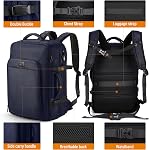 HOMIEE 50L Expandable Travel Laptop Backpack, Flight Approved Carry-On Luggage Backpack, 17.3 Inch Water Resistant Backpack (Blue)