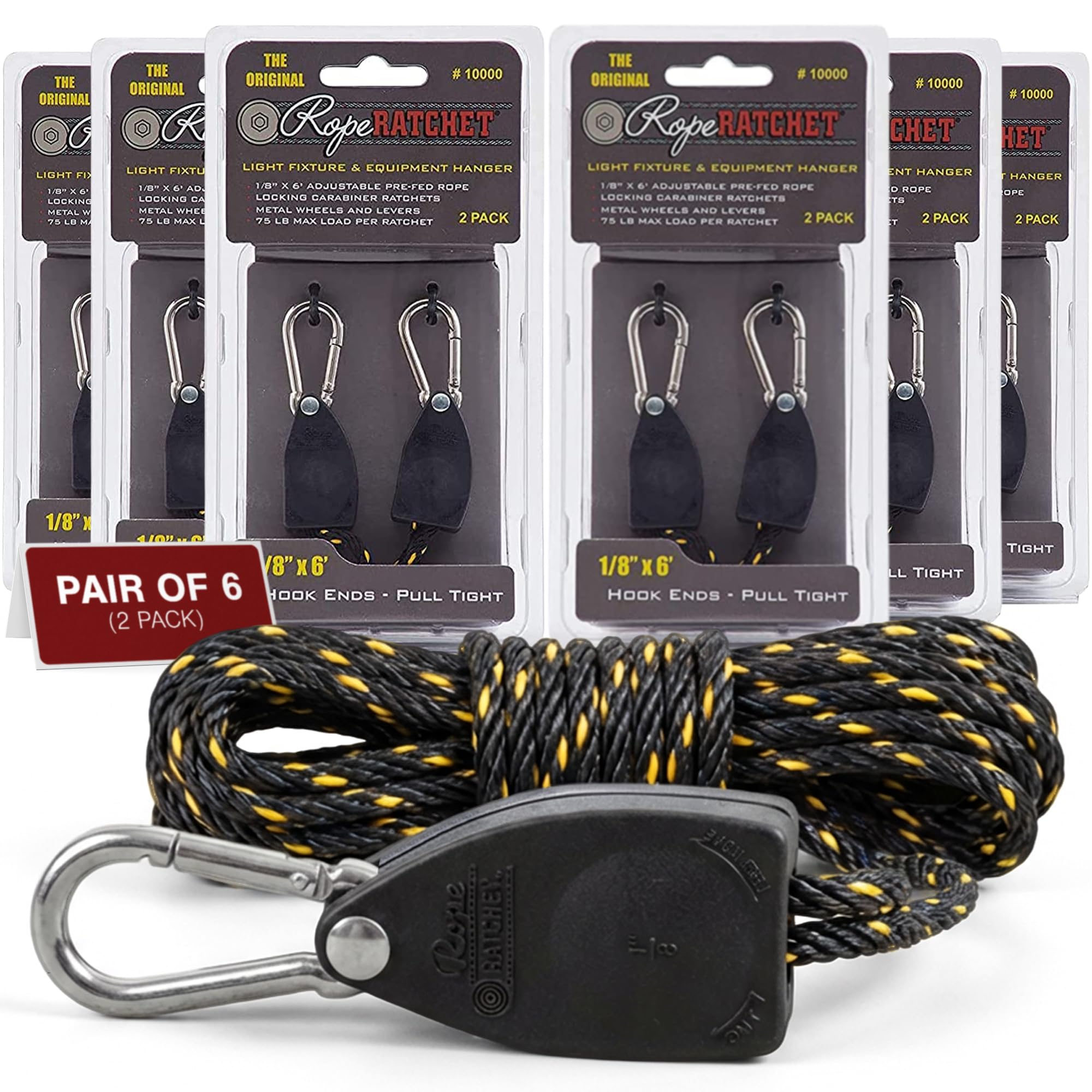 Amazon.com: Rope Ratchet 1/8 Ratchet 12 PAK with Spring Clips (6