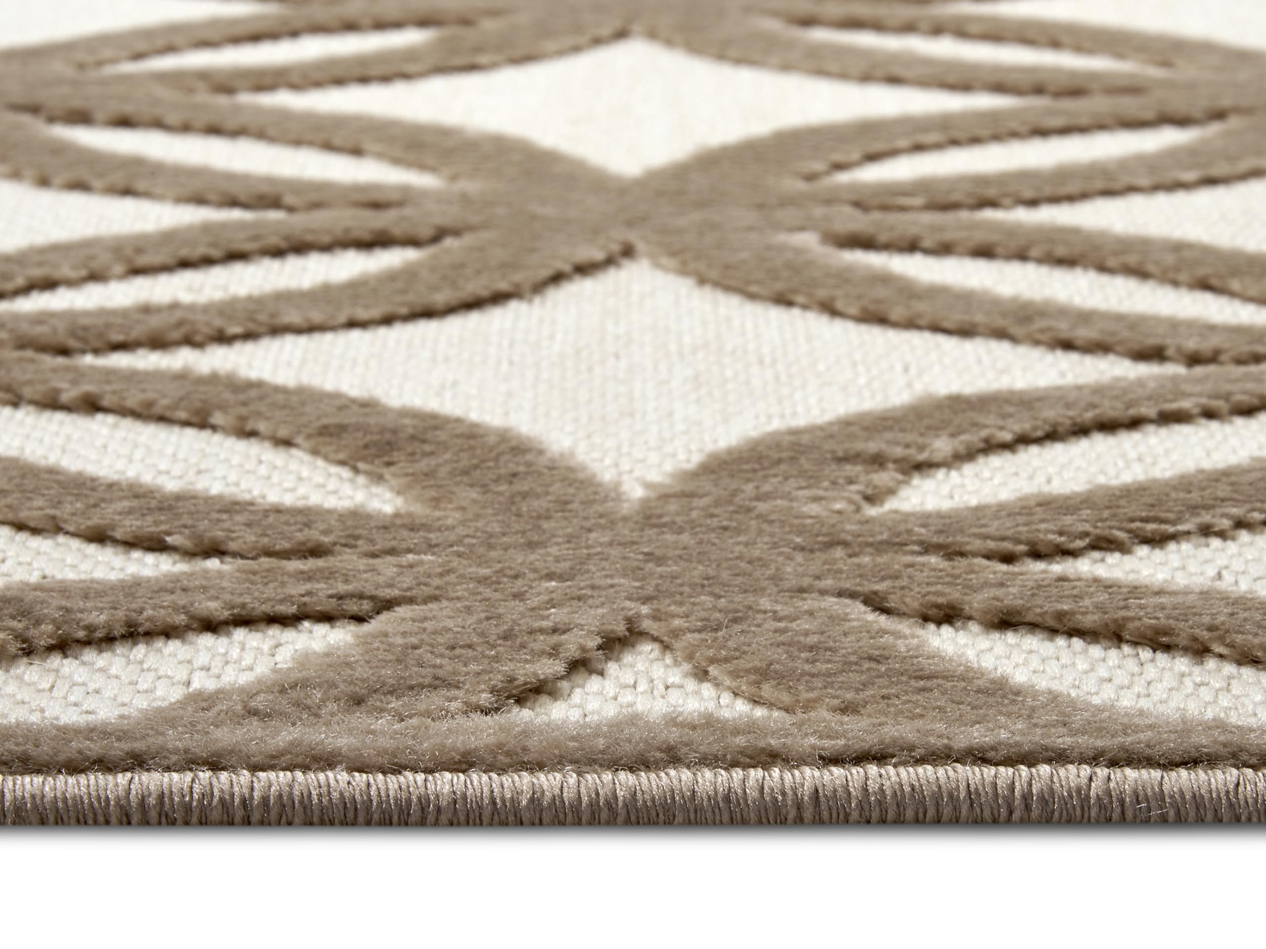 HANSE Home Circle Design Tapis de Salon, tissé Plat, Moderne, Motif Losanges géométriques, Style scandinave, pour Salle à Manger, Chambre d'enfant, Couloir, crème, Marron, 133 x 190 cm