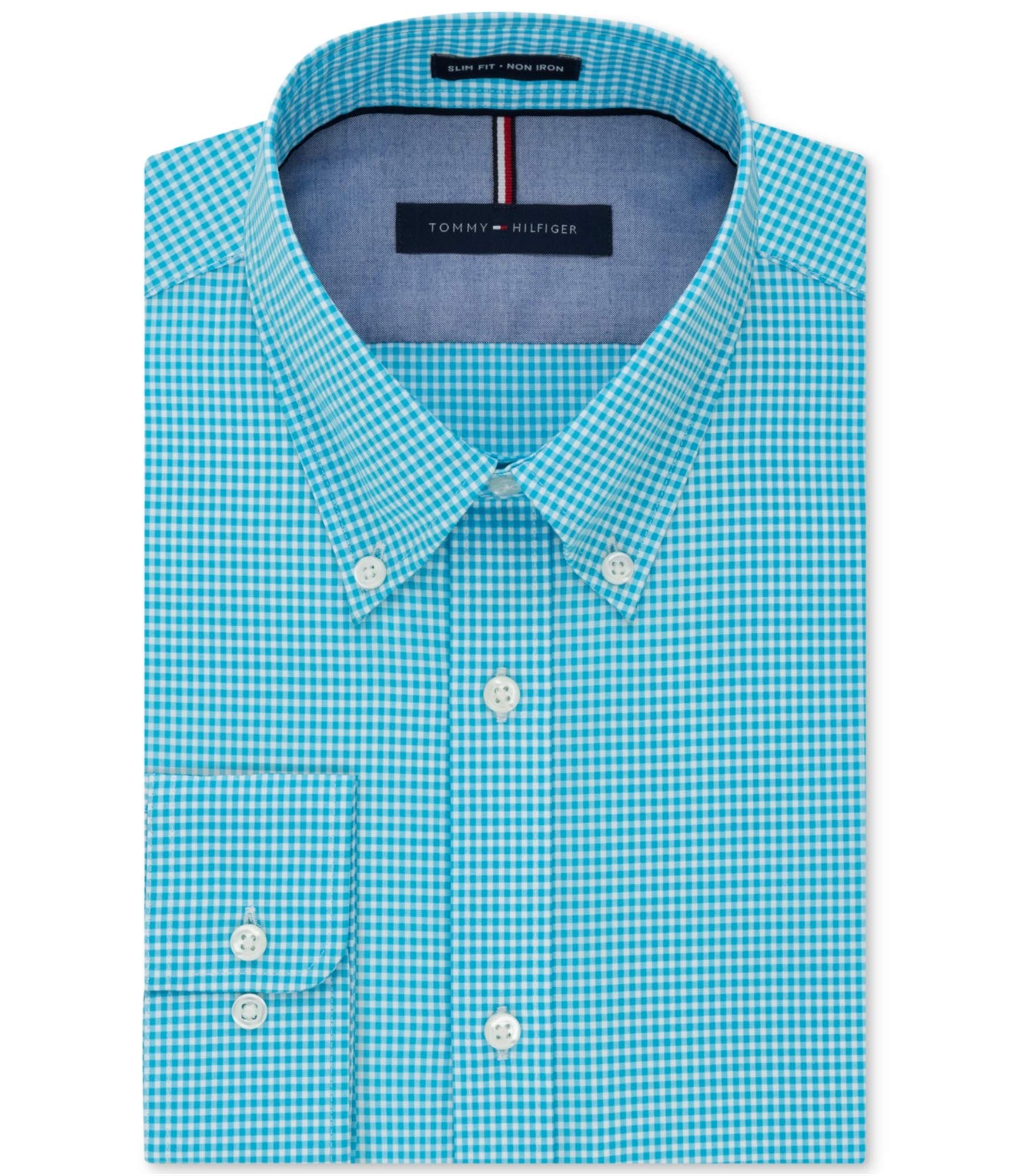 Tommy Hilfiger Mens Slim Fit Non Iron Gingham Dress Shirt product thumbnail 2