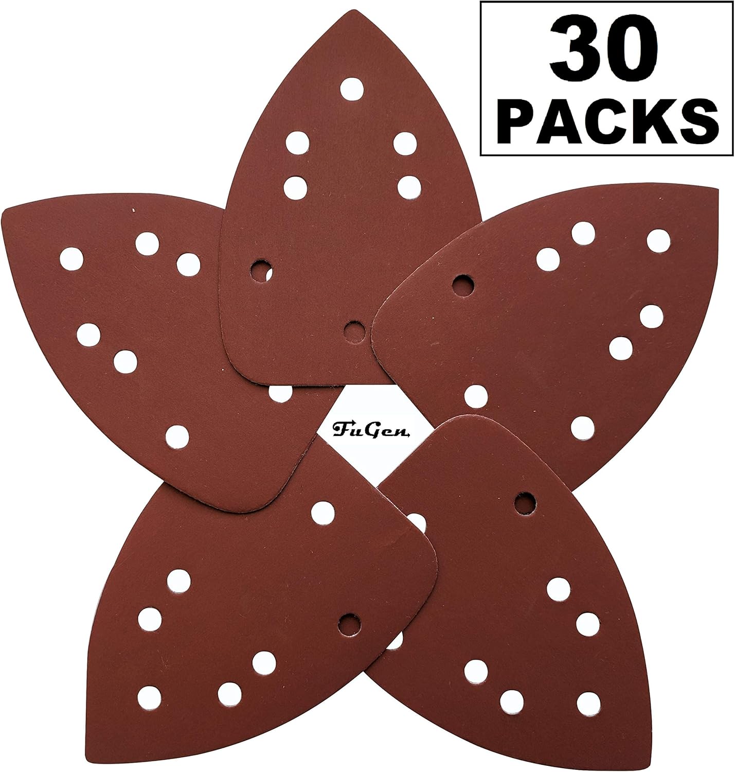 FUGEN Gold 30PCS Mouse Sander Pads Fine Grit Assortment for Ryobi Corner Cat, TECCPO, Tacklife, TOPVORK, Genesis, Harbor Freight, Hi Specs Mouse Detail Sander Mouse Sandpaper