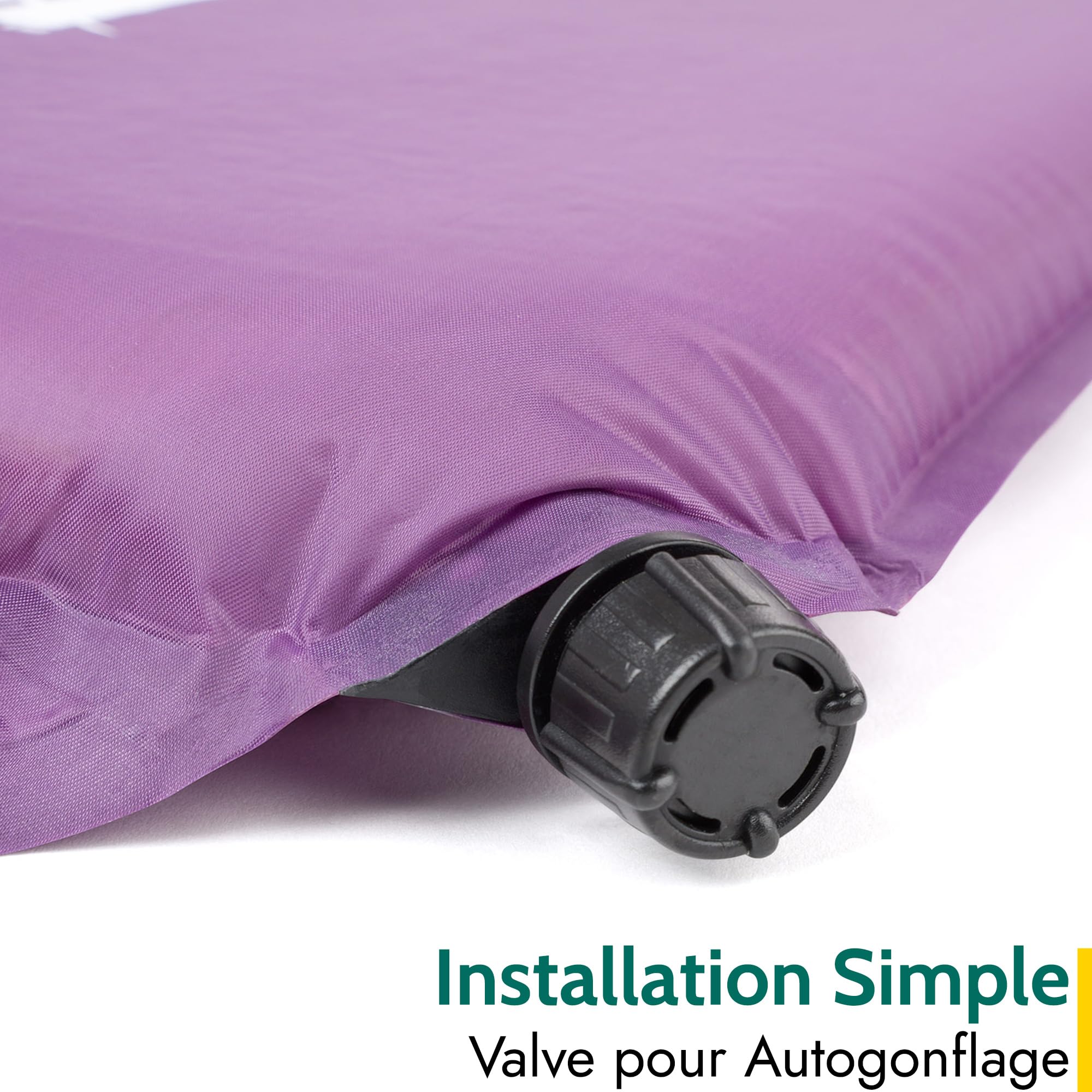 Colchón autoinflable de Matrimonio, Ideal Para acampar, Extra gruesa 5 cm, Color Morado, tamaño 5cm Thick, Double, 7.05, 15.75 x 15.75 x 21.65inches