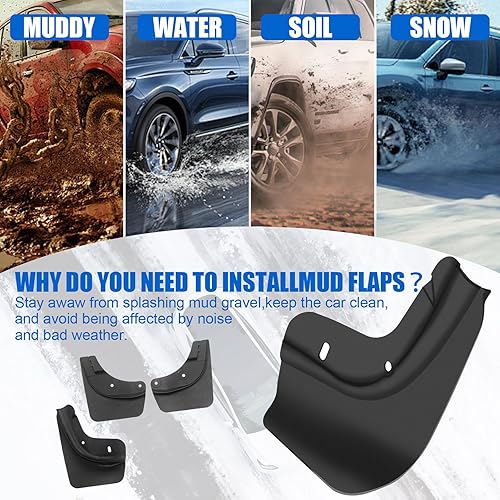 Miniatura 5 de Aletas de barro para accesorios modelo Y 2021-2024, protectores de barro de material flexible a prueba de salpicaduras, no requiere perforación,