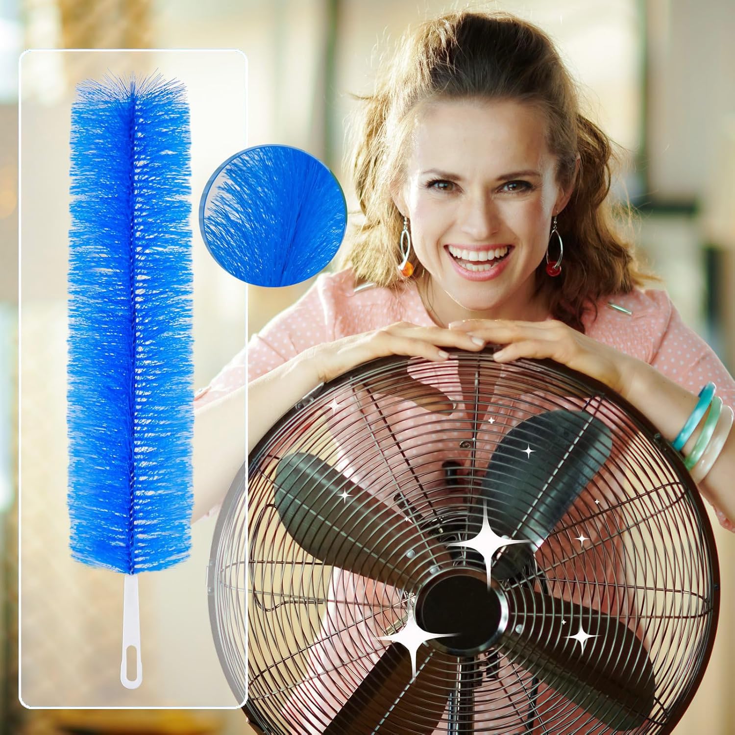Fan Cleaner Brush，Fan Brush Cobweb Duster Microfiber Duster Ideal for