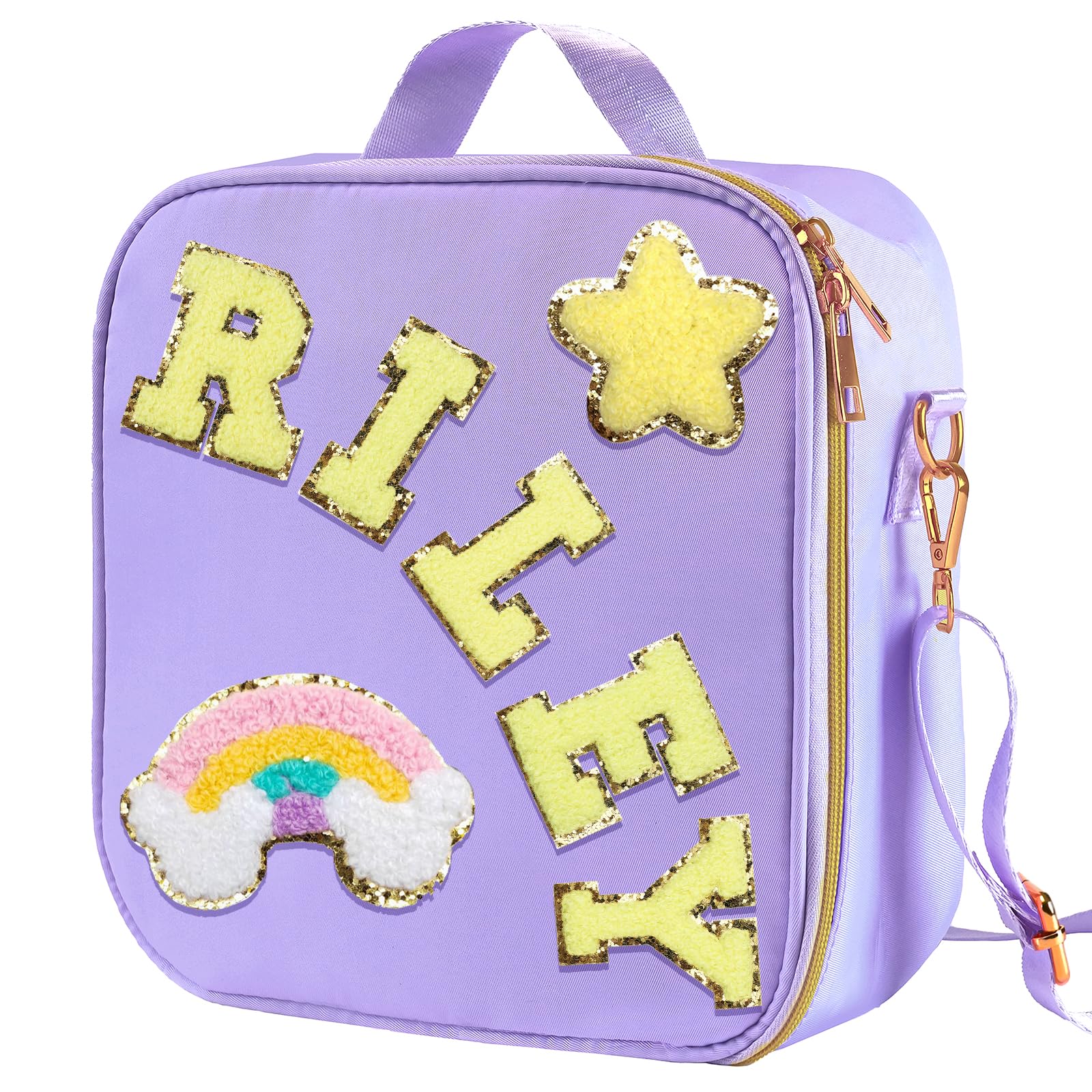 Personalized Insulated Lunch Bag Box for Girls, Nylon Lunch Box with Name, Custom Kids Lunch Boxes, Back to School Supplies, Personalized Girl