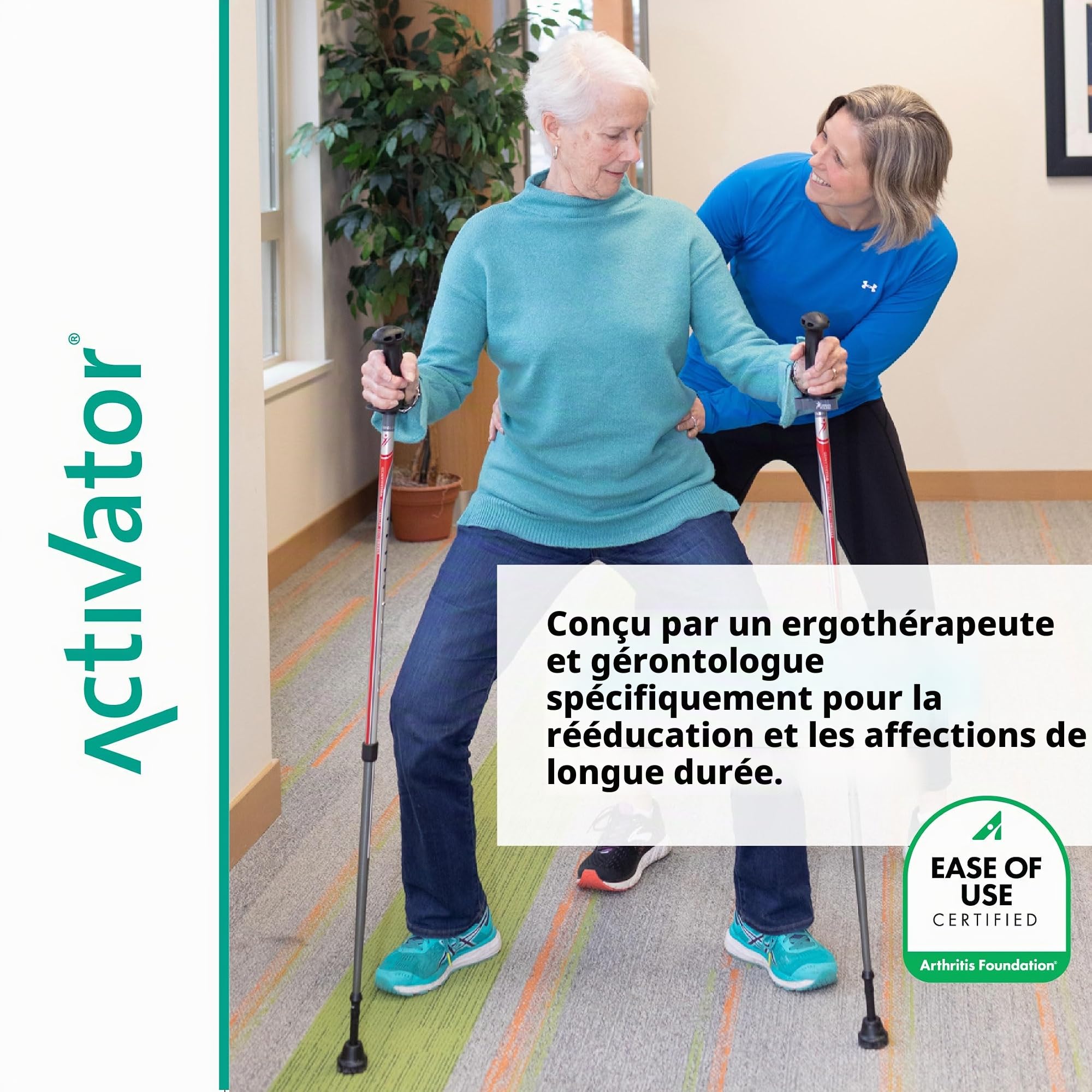 Bâtons de Marche ACTIVATOR pour Le renforcement du Tronc, la stabilité et Le déchargement