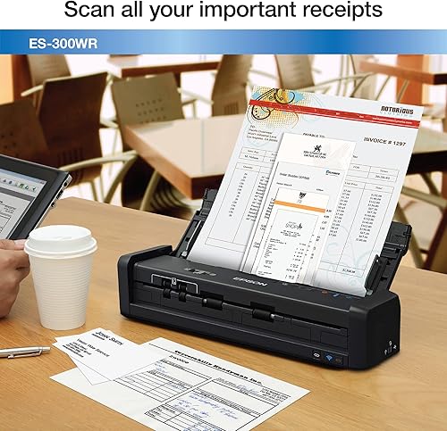 Miniatura 7 de Epson ES-300WR Escáner de documentos dúplex portátil a color inalámbrico Edición contable para PC y Mac, alimentador automático de documentos (ADF)