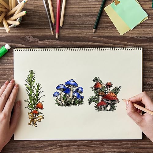 Miniatura 5 de GLOBLELAND Sellos transparentes de hongos retro de silicona, sellos temáticos de plantas para bricolaje, álbumes de recortes, diarios, tarjetas