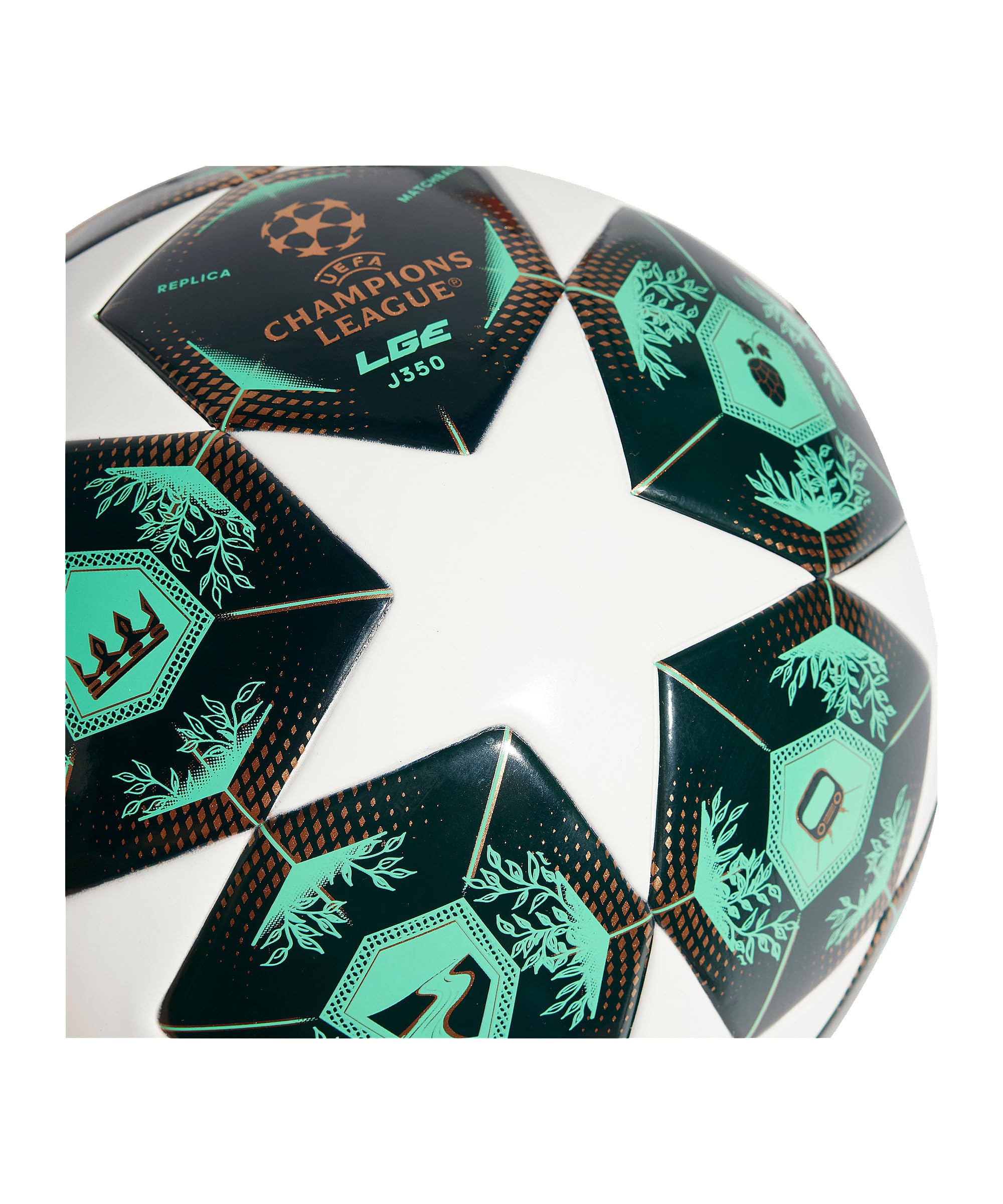 adidas UEFA Champions League J350 - Balón de fútbol Unisex, Color Verde, Talla 5 EU