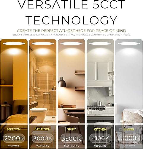 Miniatura 2 de Perlglow Luminaria de luz descendente redonda ultrafina delgada de 6 pulgadas acabado de latón cepillado accesorios de luz empotrables LED