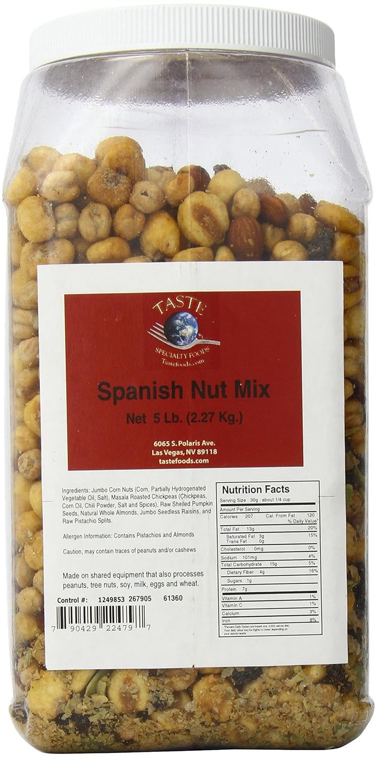 Taste Specialty Foods Spanish Nut Mix, 5Pound