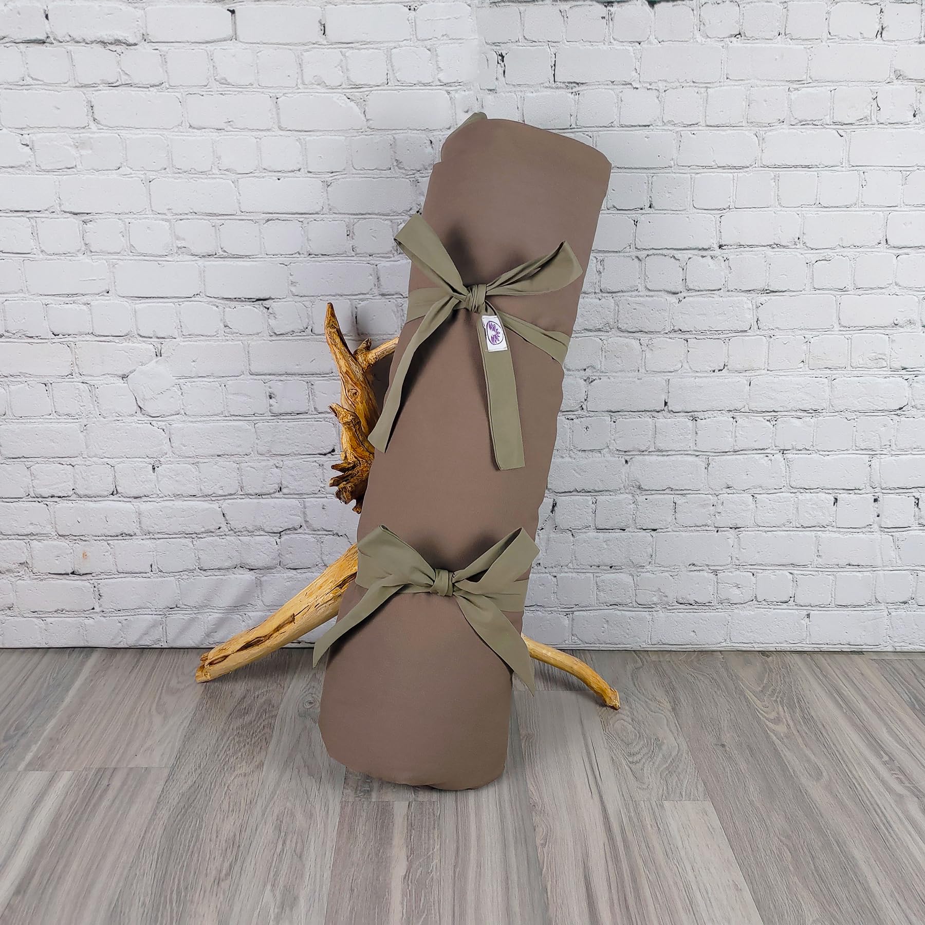 Set da Meditazione con Panca Seiza e Tappetino Zabuton ecologico artigianale in cotone naturale e legno d'abete