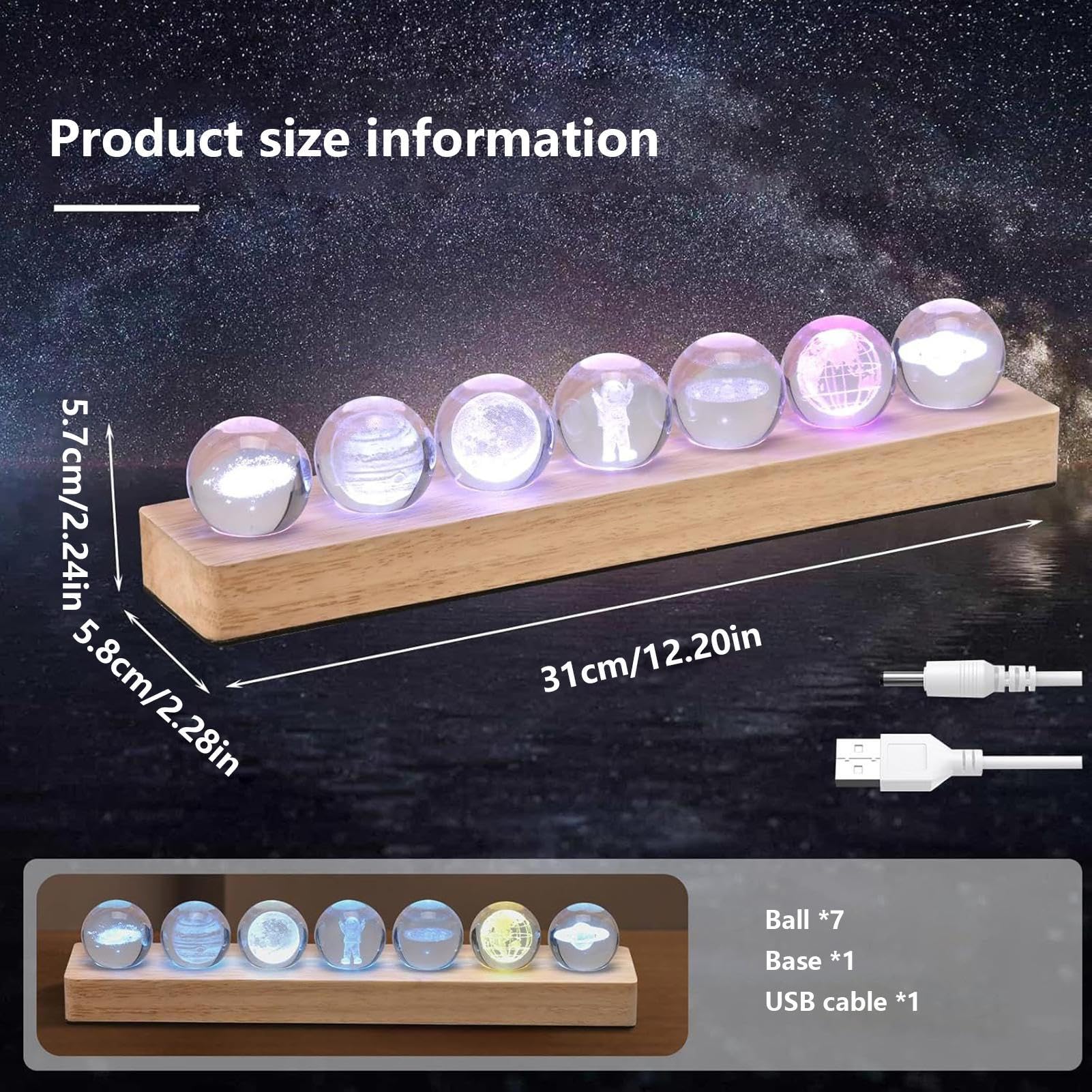 Luce Notturna a LED Pianeti Camera | Ornamento Fantasy Per Meditazione in Camera, Soggiorno, Dormitorio e Area Studio