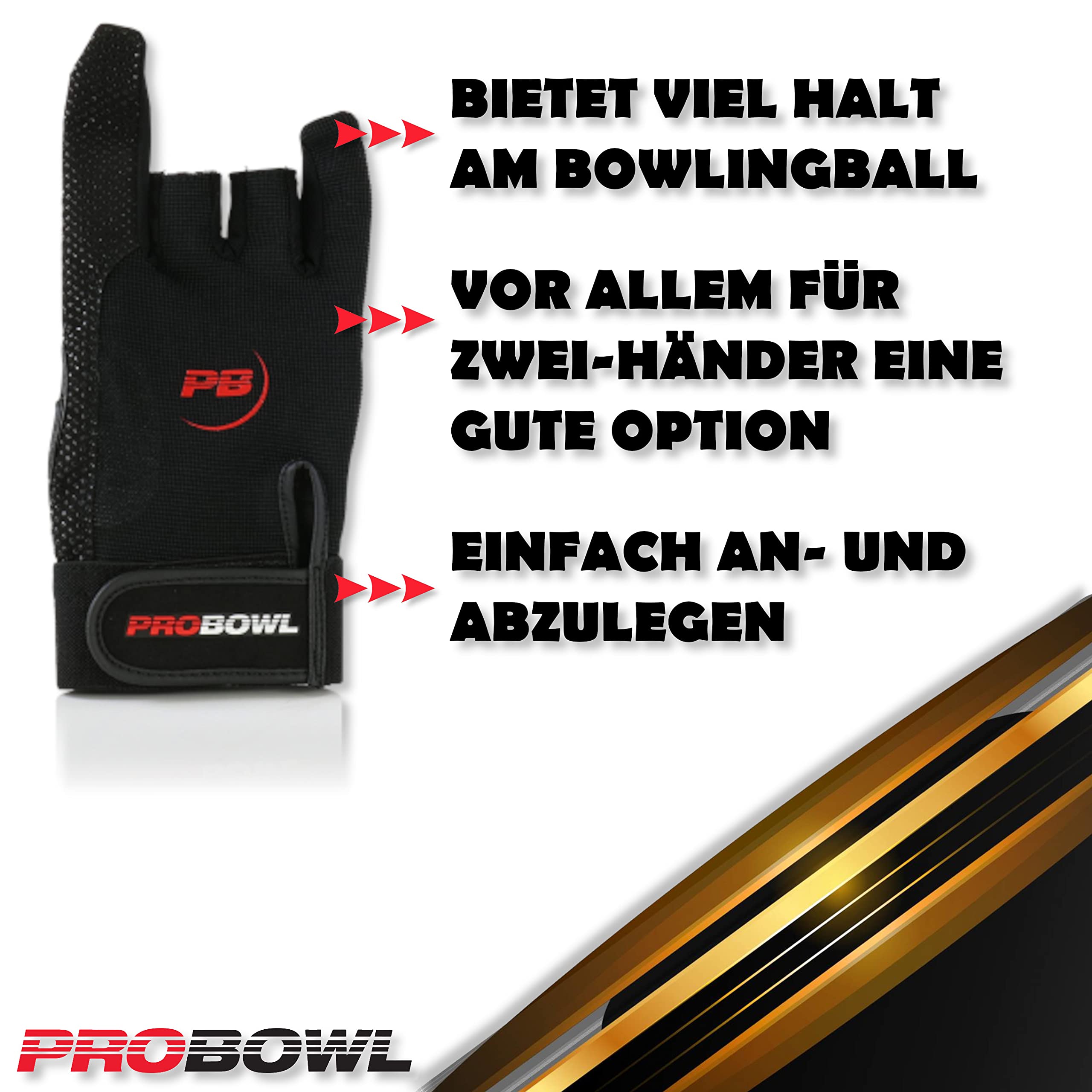 Pro Bowl React Glove – Guante de bolos – Protege los dedos de las manos – Mujeres y niños adultos – Proporciona mayor fuerza de agarre en el bolo – Mano derecha / izquierda – Varios tamaños
