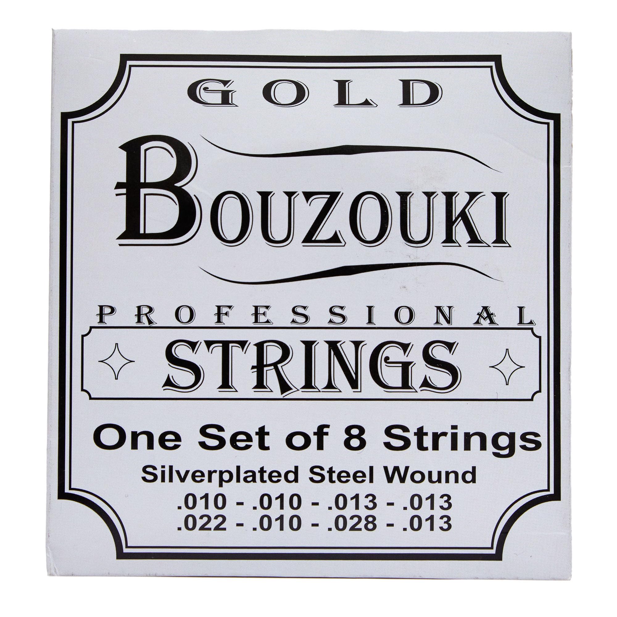 Pyramid Greek Bouzouki Strings, Silver-Plated Steel, Bright Tone, 8 Durable Strings