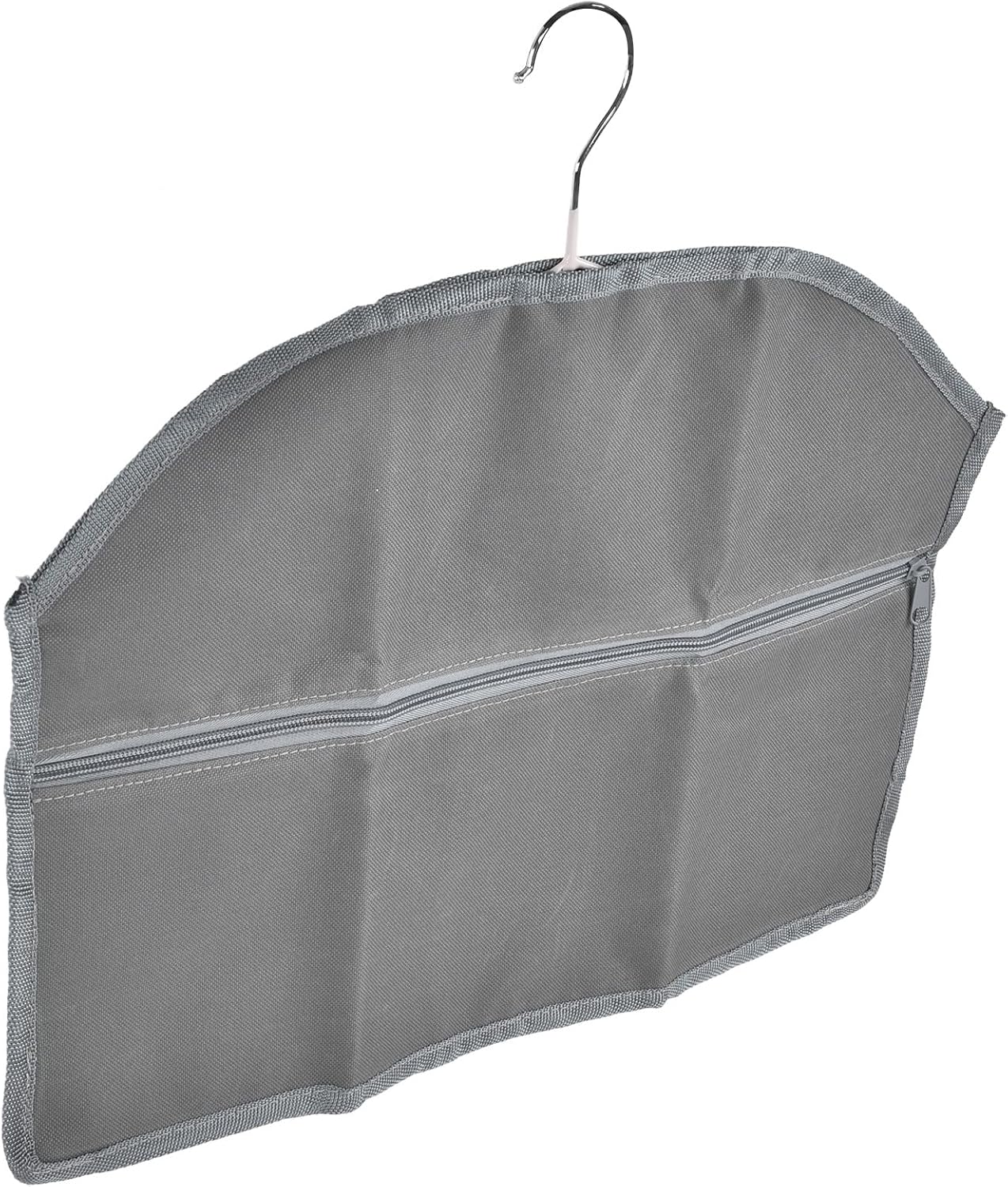 Hanger Diversion, Pocket, Fits Under Hanging Clothes With Pocket To Hide Valuables For Home Or Travel (Grey)