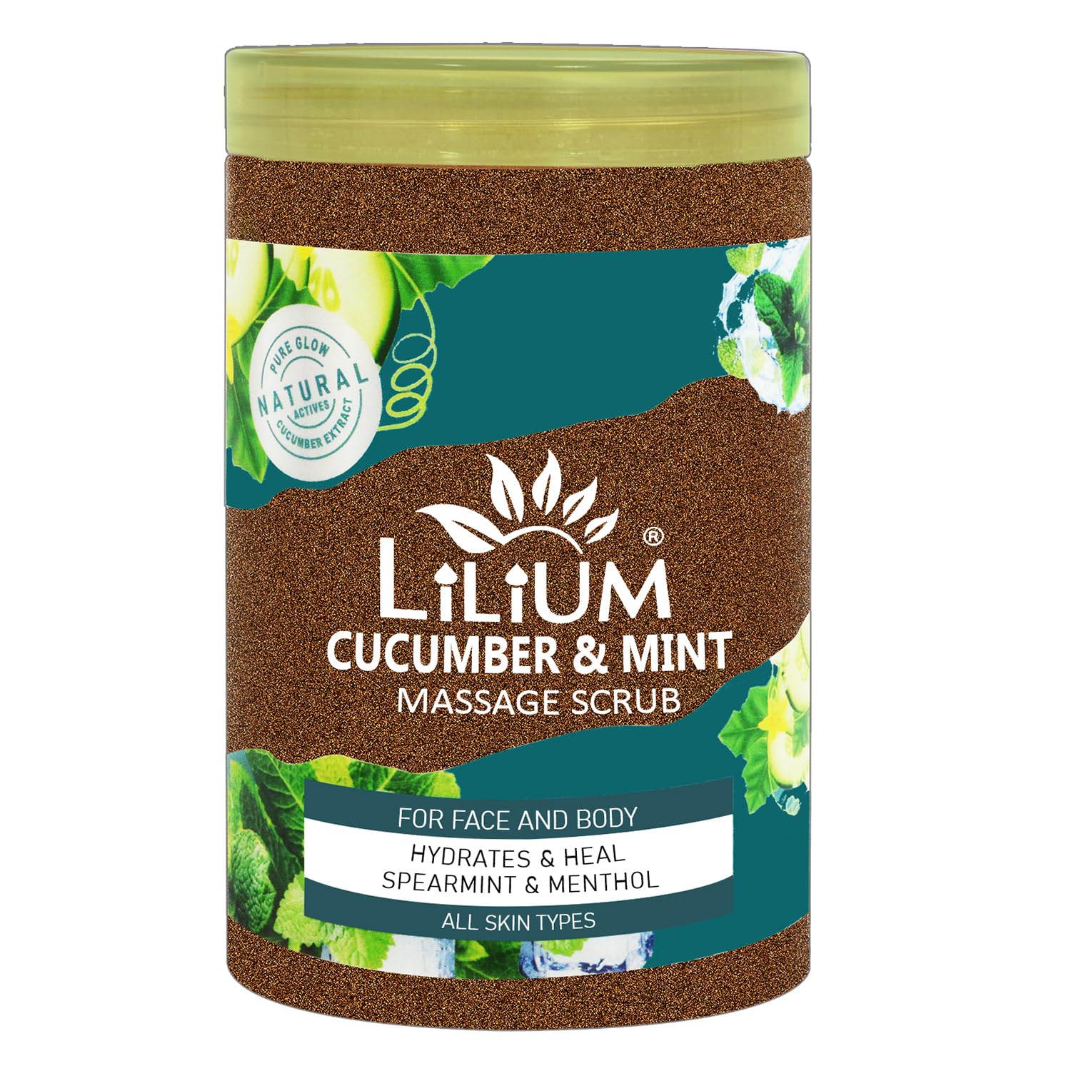 Lilium Foaming Massage Scrub Cucumber & Mint 500ml | Hydrates, Heal Spearmint & Menthol, Moisturizing, Heals UV Damages & Sun Burns, Instant Cooling & Fresh Skin 24x7 | For Face & Body, All Skin Types-image-14