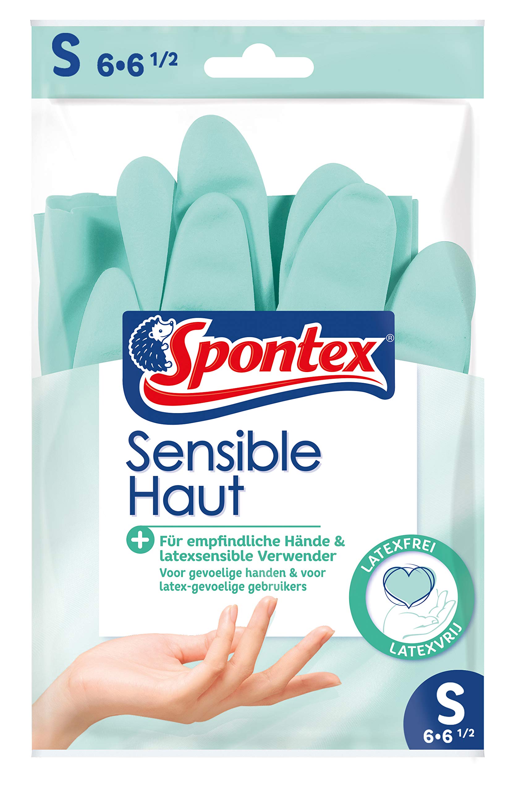 Spontex Piel Sensible - Los guantes de limpieza para la piel hechas de un material especial libre de látex, 1 set