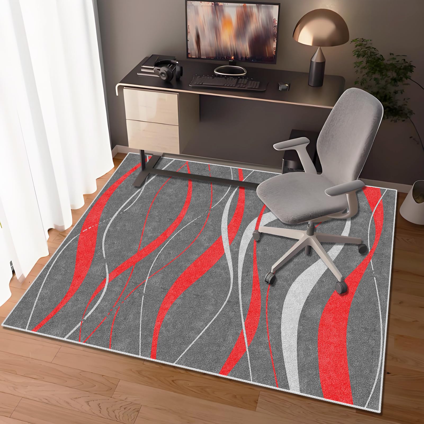 Tapis Chaise de Bureau, Tapis Protecteur de Sol pour fauteuils de Gaming, 130 x 150 cm Tapis Protection sol Chaise Bureau Antidérapant Tapis Gaming Sol pour Sols durs, Tapis de Sol pour Fauteuil