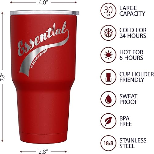 Vista 402 de We The People Holsters - Vaso térmico de 30 onzas, Únete o Muere, Negro