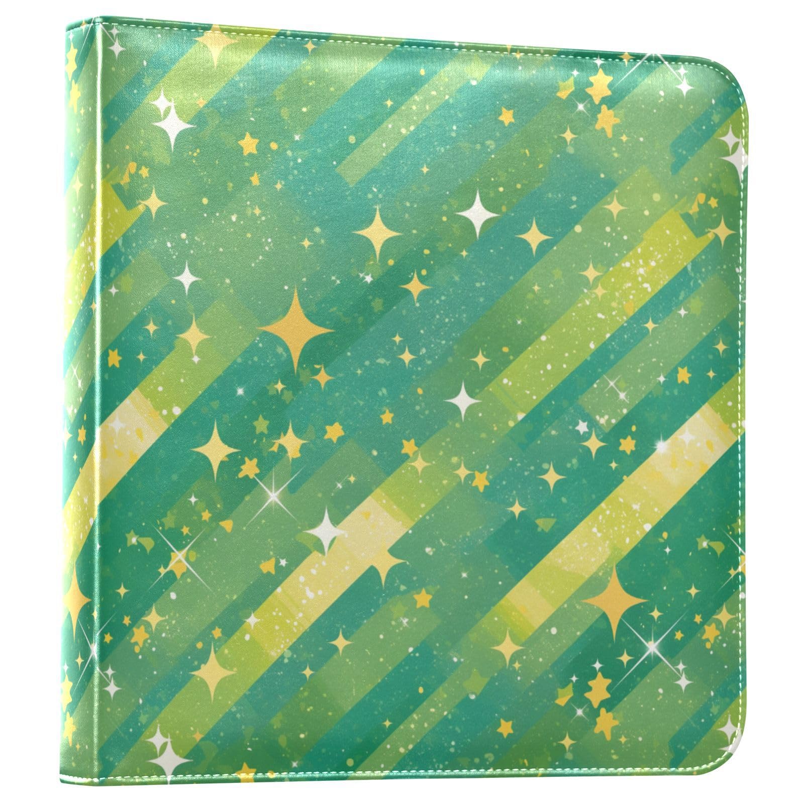 Álbumes familiares para fotos con textura de purpurina verde para fotos de todos los tamaños, páginas autoadhesivas de 4 x 6, 5 x 7, 6 x 8 pulgadas