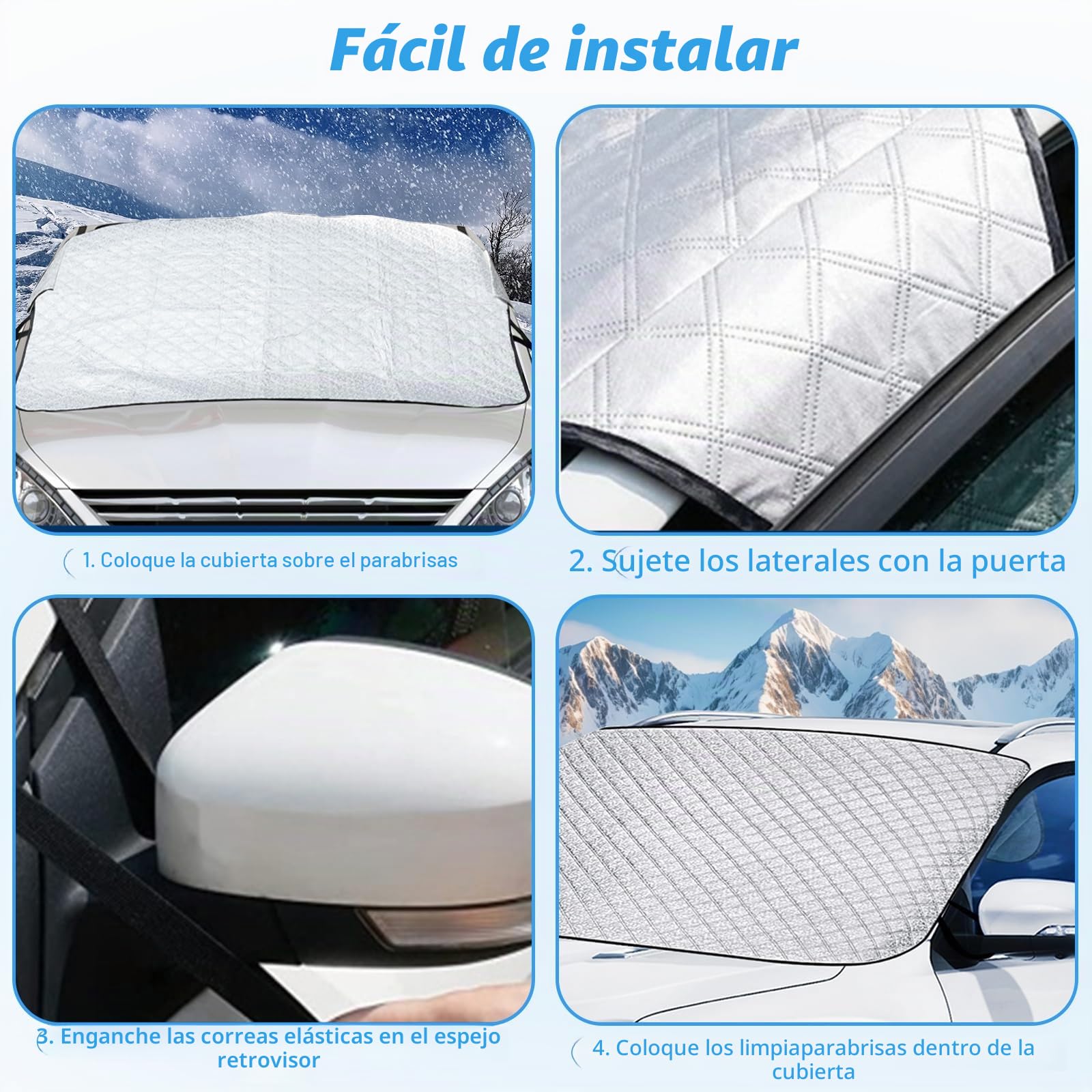 Protector para Parabrisas,Protector de Parabrisas,protector parabrisas Hielo, parabrisas Hielo, Protege de hielo Plegable,PRotector PArabrisas Coche Delantero PRotector Nieve Viento (179 x 140 x122cm)