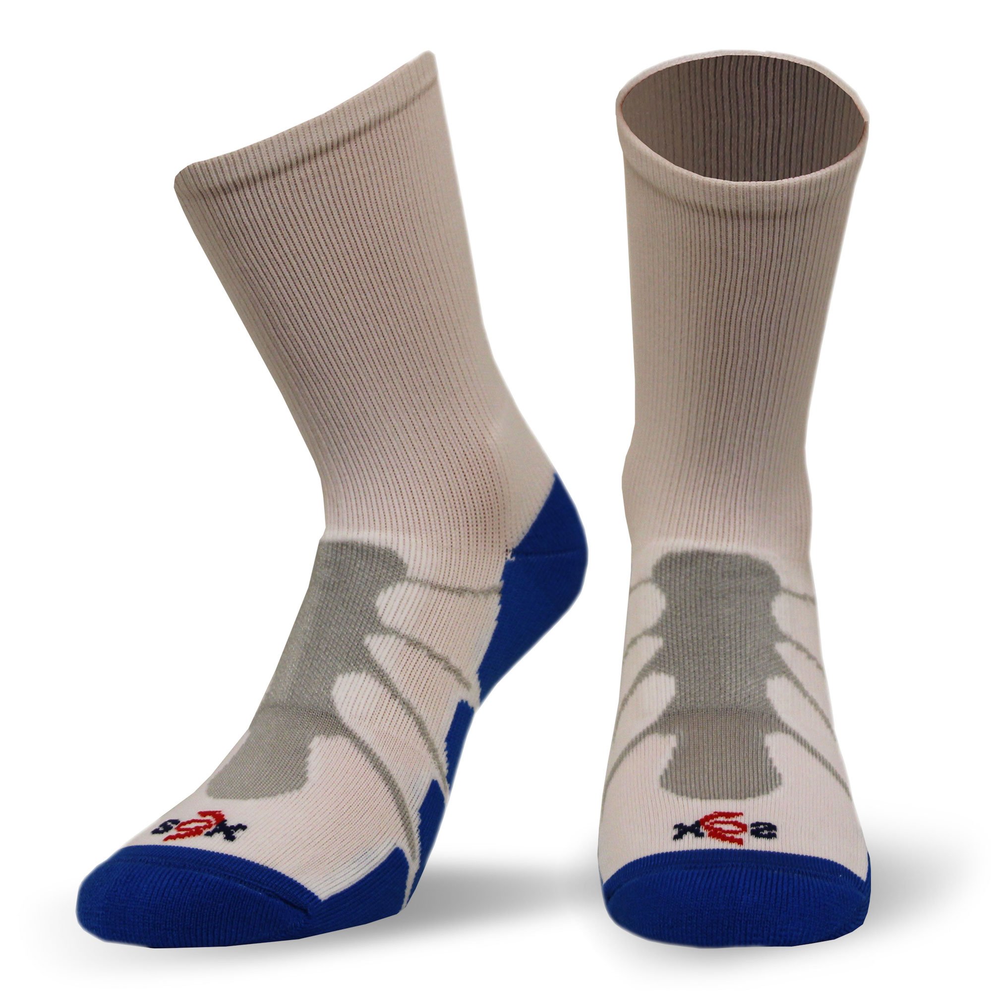 SoxItaly 2-Pack Compression Silver Drystat Crew Socks, Black, X-Large