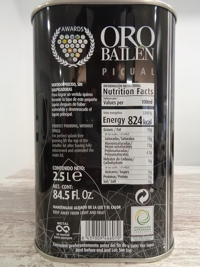Aceite de Oliva Extra Virgen Oro Bailen - 84 oz miniatura 2