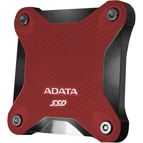 ADATA SD600Q 240GB Ultra-Speed Portable Durable External SSD - Up to 440MB/s - 3D NAND USB3.2 Red (ASD600Q-240GU31-CRD)