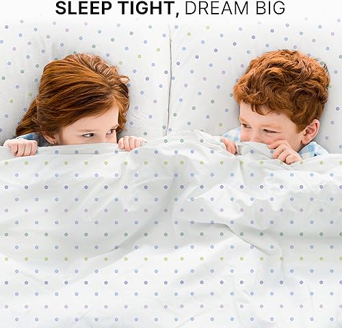 Miniatura 6 de Juego de sábanas de lunares para niños, de tamaño individual, sábanas divertidas para camas individuales, sábanas para niños pequeños y adolescentes