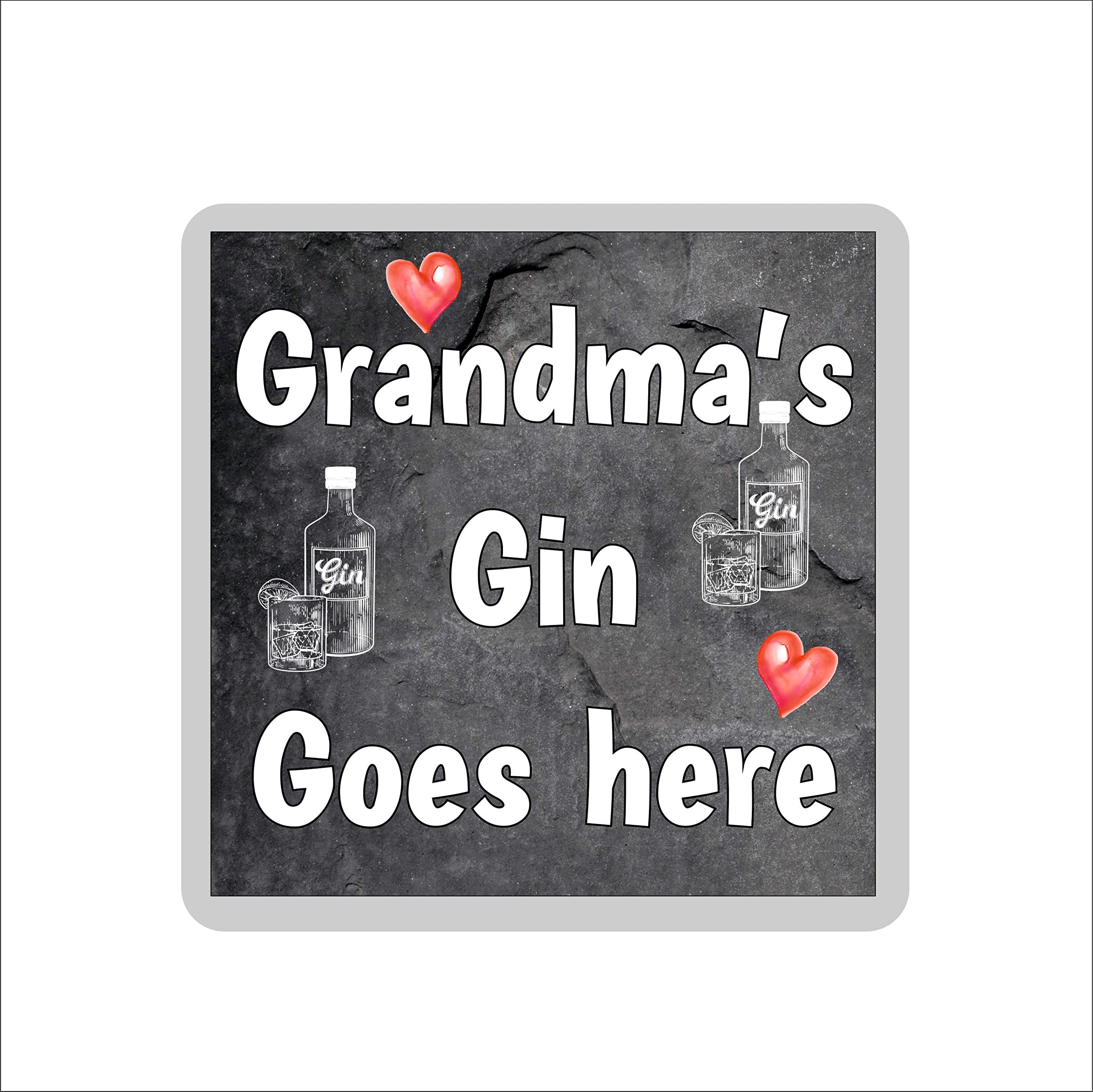 Decalarama Multicolor Grandma Gin Coaster – Grandma's Gin Goes Here - Novelty Gift - Fun Birthday