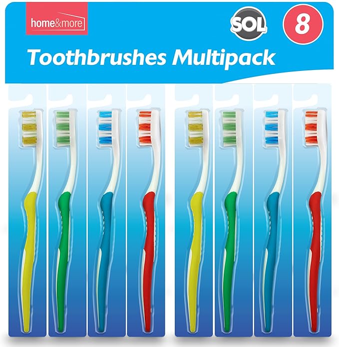 8pk Manual Toothbrush Multipack Soft Toothbrush for Adults Toothbrushes Multipack, Family